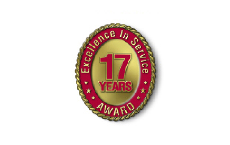 Excellence in Service - 17 Year Award